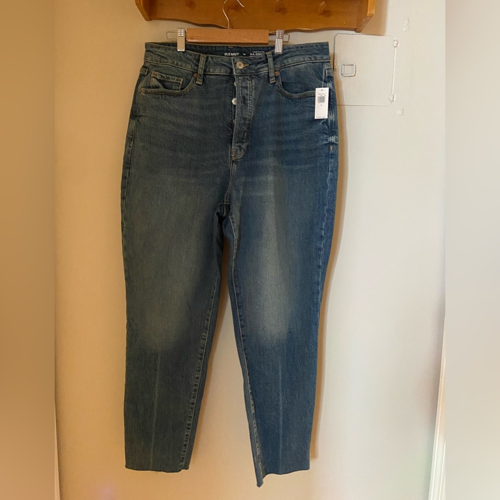 NWT OLD NAVY 14 JEANS HIGHER HIGH RISE OG STRAIGHT